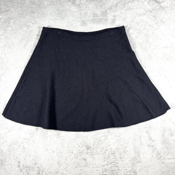 Tahari Women’s Large Black Knit A-Line Skirt Pull On Stretch Workwear - Picture 1 of 5